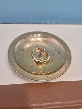 Vintage Brass Ring Holder Jewelry Tray - Gold Tone